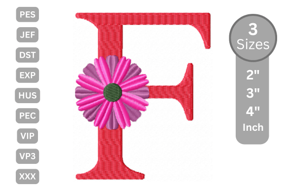 Blossom Alphabet Letter - F for Chic Apparel