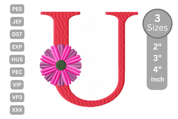Blossom Alphabet Letter - U for Apparel