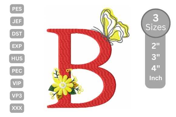 Butterfly Bloom Alphabet - B: A Festive Embroidery Delight
