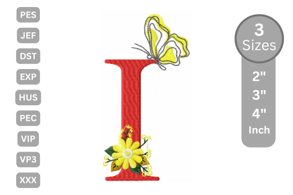 Butterfly Bloom Alphabet - I: A Stylish Serif Embellishment