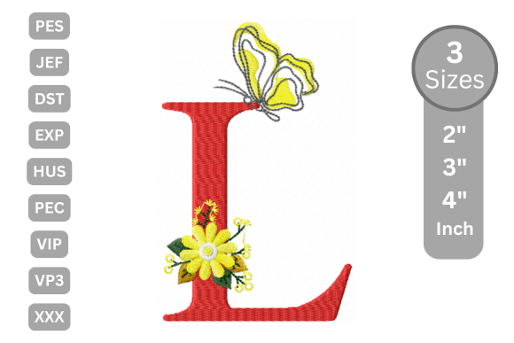 Butterfly Bloom Alphabet - L: A Festive Embroidery Gem