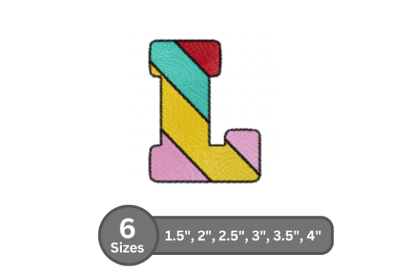 Candy Stripe Alphabet -L: A Premium Embroidery Font