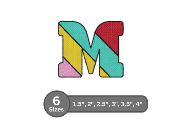 Candy Stripe Alphabet -M: A Premium Embroidery Font
