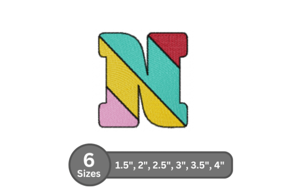 Candy Stripe Alphabet -N: A Charming Embroidery Font
