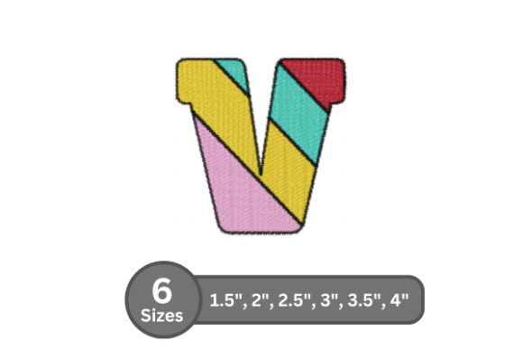 Candy Stripe Alphabet -V: A Versatile Embroidery Font