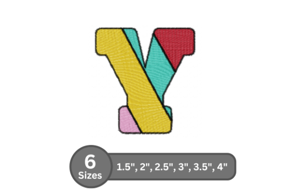 Candy Stripe Alphabet -Y: Perfect for Festive Embroidery
