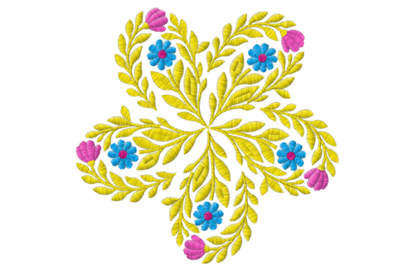 Circle of Flowers: A Delicate Embroidery Design