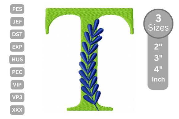 Elegant Floral Alphabet Letter-T for Seasonal Gifts