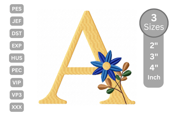 Elevate Your Apparel with Botanical Flower Letter - a