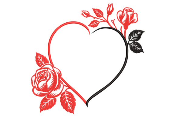 Floral Heart Frame: A Premium Embroidery Design