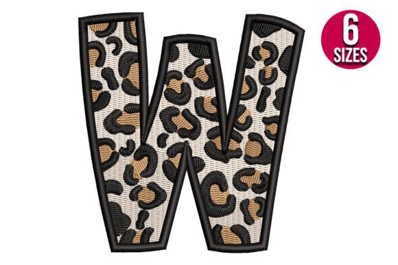 Leopard Print Alphabet Font Letter W