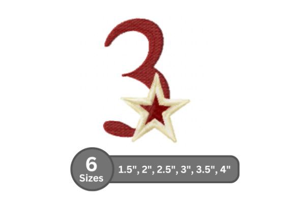 Star Pop Number -3: A Stylish Embroidery Design