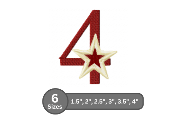 Star Pop Number -4: A Festive and Versatile Embroidery Design