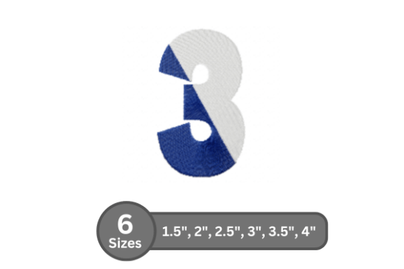 Stylish Twin Fill Number - 3 for Embroidery Projects