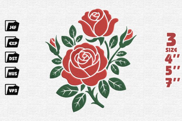 Stylized Red Roses: A Classic for Modern Apparel