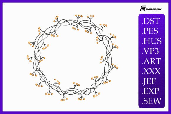 Vine Wreath: A Versatile Embroidery Design for Business